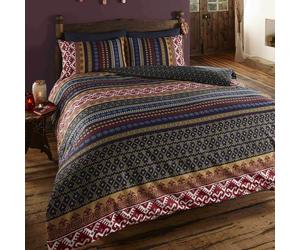 ORKNEY REVERSIBLE GEOMETRIC ETHNIC PRINTED DUVET SET SB, DB, KS OR SKS