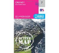 Landranger Active 7 Orkney Southern Isles Map With Digital Version, Orange One Size