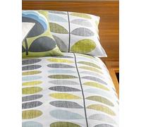 Orla Keily 2 Pack Pure Cotton Scribble Stem Pillowcases - Duck Egg, Duck Egg,Multi