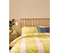 Orla Kiely 2 Pack Pure Cotton Sycamore Stripe Pillowcases Yellow Mix