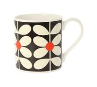 Orla Kiely 60's Stem Grey/Red Quite Big Mug 350ml - Bone China
