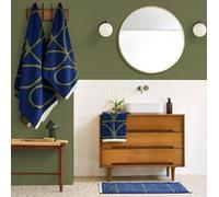 Orla Kiely Bathroom Towel Linear Stem Navy/Olive - Hand Towel 50x90cm