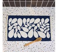 Orla Kiely Bathroom Towel Sycamore Stripe Dusk Blue - Bath Mat, 50x90cm