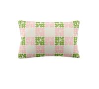 Orla Kiely Bedding - Floret Check Dill Pink 100% Cotton Duvet Cover Set 200 Thread Count (Standard Pillowcases Pair: 50cm 75cm)