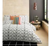 Orla Kiely Bedding - Linear Stem Charcoal 100% Cotton Duvet Cover Set 200 Thread Count (King Size Duvet Cover Set: 230cm x 220cm)