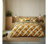 Orla Kiely Bedding - Retro Flower Stripe Multicoloured 100% Cotton Duvet Cover Set (Double Duvet Cover Set: 200cm x 200cm)