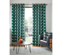 Orla Kiely Block Stem Pure Cotton Eyelet Curtains Green Mix