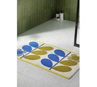 Retro Bath Mat 50x90cm by Orla Kiely in Stem Bloom Duo, Blue Fawn