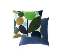 Orla Kiely Bubble Flower Cotton Rich Cushion with Linen Green Mix