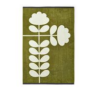Orla Kiely Cut Stem Bathroom Towel Moss & Charcoal 100% Cotton (Bath Sheet 100cm x 150cm)