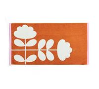 Orla Kiely Cut Stem Bathroom Towel Tulip Pink & Paprika 100% Cotton (Bath Mat 50cm x 90cm)