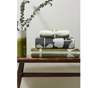 Orla Kiely Cut Stem Bathroom Towel Moss & Charcoal 100% Cotton (Hand Towel 50cm x 90cm)
