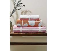 Orla Kiely Cut Stem Bathroom Towel Tulip Pink & Paprika 100% Cotton (Hand Towel 50cm x 90cm)