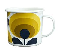 Orla Kiely | Dandelion Enamel Mug | White | 70's Oval Flower Print | Capacity of 500ml