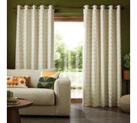Orla Kiely Linear Stem Natural Lined Eyelet Curtains (168cm x 229cm (66" x 90"))