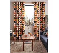 Orla Kiely Multi Stem Pair of Lined Eyelet Curtains Orange