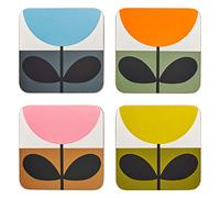 Orla Kiely OK629 Set of 4 Coasters-Sunflower Multi, Cork