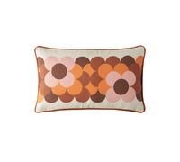 Orla Kiely Pure Cotton Retro Flower Stripe Cushion Orange Mix