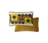 Orla Kiely Pure Cotton Retro Flower Stripe Cushion Yellow Mix