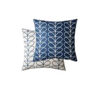 Orla Kiely Pure Cotton Small Linear Stem Cushion Blue Mix