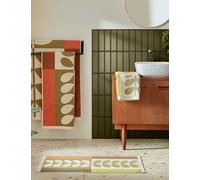 Orla Kiely Pure Cotton Stem Check Bath Mat Brown Mix