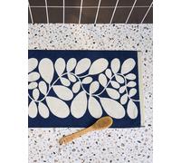 Orla Kiely Pure Cotton Sycamore Stripe Bath Mat Blue Mix