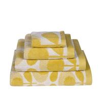 Orla Kiely Speckled Flower Oval Light Yellow Bath Towel (70cm x 125cm)