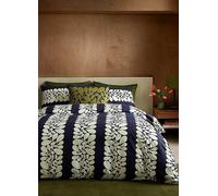 Orla Kiely Sycamore Stripe 100% Cotton Percale 200 Thread Count Duvet Cover Set Navy
