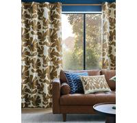 Orla Kiely Wildflower Eyelet Curtains Brown Mix