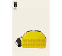 Orla Kiely Women's Luna Leather Crossbody - Daffodil Punched Flower in Yellow Orla Kiely Yellow One Size