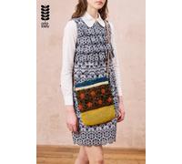 Orla Kiely Women's Woven Raffia Crossbody Bag with Block Flower Design in Brown Orla Kiely Brown One Size