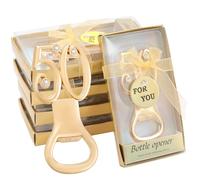 Orlabno 24 Pack Gold 50 Shaped Bottle Openers, 50th Birthday Party Favors Bulk, Wedding Anniversary Souvenirs, Gifts for Guests