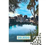Orlando Adult Paper Puzzle, Vintage Architecture Destination, Thick Cardboard Pieces for Puzzle Lovers, Relaxing Challenge, Paper Board, 52x38cm/1000pcs