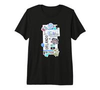 Orlando Boarding Pass Florida Ticket Pass Famous Landmarks Premium T-Shirt