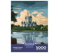 Orlando Castle Landscape 1000 Piece Jigsaw Puzzle, Historic Square Architecture, Thick Cardboard Pieces for Travel Lovers, Mindful Activity, Paper Board, 38x26cm/1000pcs