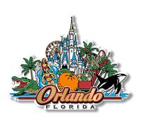 Orlando City Magnet by Classic Magnets, Collectible Souvenirs and Gifts Made in The USA, 4.4" x 3.4"