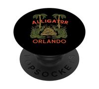 Orlando Florida Alligators In Tropical Swamp Vintage Retro PopSockets Adhesive PopGrip