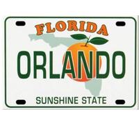 World By Shotglass Orlando Florida License Plate Fridge Collector's Souvenir Magnet 2.5" X 3.5"
