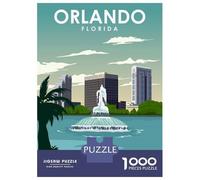 Orlando Florida Travel Art Jigsaw Puzzle 1000 Pieces, Romantic City Break Scene, Matte Printed Jigsaw for Travel Lovers, Screen-Free Fun, 52x38cm/1000pcs