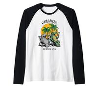 Orlando Florida USA Funny Manatee Alligator Design Raglan Baseball Tee