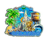 Orlando Florida USA Magnet Fridge Magnet Wooden 3D Landmarks Travel Collectible Souvenirs Decoration Handmade -2650