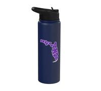 Orlando Letters Inside Florida State Map Family Vacation Stainless Steel Insulated Water Bottle