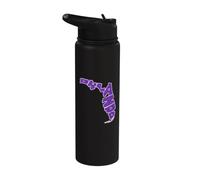 Orlando Letters Inside Florida State Map Family Vacation Stainless Steel Insulated Water Bottle