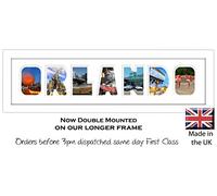 Orlando Photo Frame Florida Holiday Word Photo frame 1258-DD (White Finish Frame White Mount White Inside)