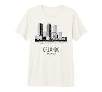 Orlando Skyline Art Deco Illustration Florida Souvenir Premium T-Shirt