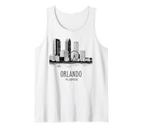 Orlando Skyline Art Deco Illustration Florida Souvenir Tank Top
