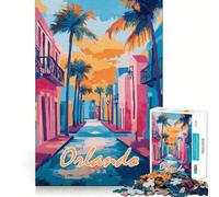Orlando Street Scene Jigsaw Puzzles for Adults 1000 Piece Mind Puzzle Slow Enjoy Image Assembly Perfect Present (38x52cm)