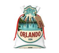 Orlando Usa Cityscape Palm Drawstring Gift Bags Small Item Treats Wrapping Storage Bags Christmas Birthday Party Holiday