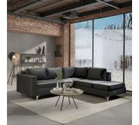 Orlando Velvet Upholstered Corner Sofa With Metal Legs Decorative Cushions Included 2355X212X85Cm Black Right