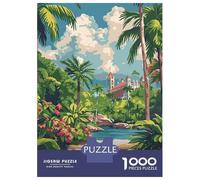Orlando Vintage Poster Jigsaw Puzzle 1000 Pieces, Romantic City Break Scene, Matte Printed Jigsaw for Travel Lovers, Screen-Free Fun, 52x38cm/1000pcs